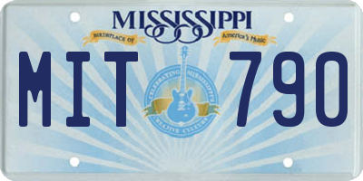MS license plate MIT790