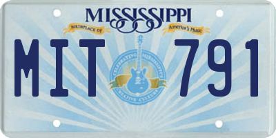 MS license plate MIT791