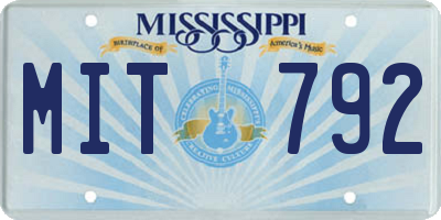MS license plate MIT792