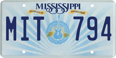 MS license plate MIT794
