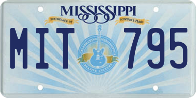 MS license plate MIT795