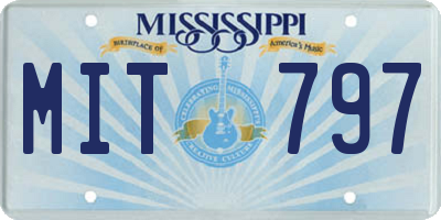 MS license plate MIT797