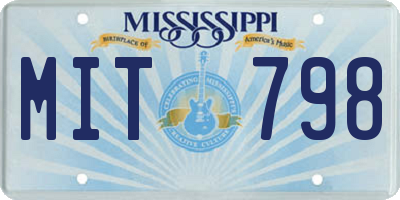 MS license plate MIT798