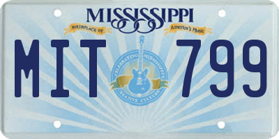 MS license plate MIT799
