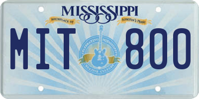 MS license plate MIT800