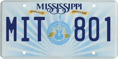 MS license plate MIT801