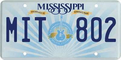 MS license plate MIT802