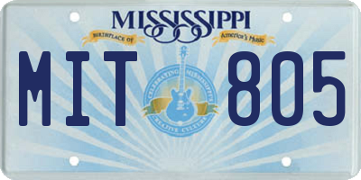 MS license plate MIT805