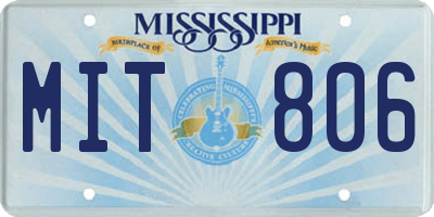 MS license plate MIT806