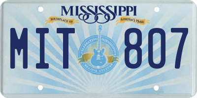 MS license plate MIT807