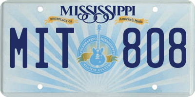 MS license plate MIT808
