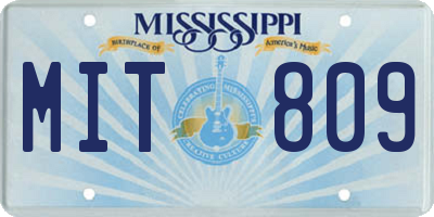 MS license plate MIT809