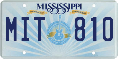 MS license plate MIT810