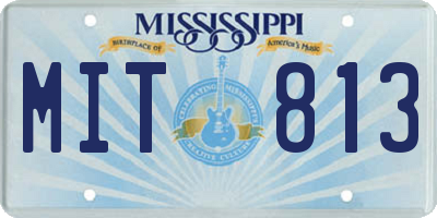 MS license plate MIT813