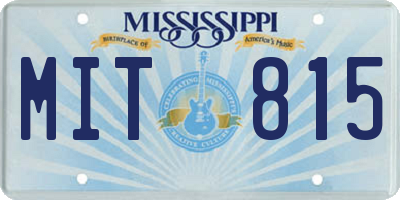 MS license plate MIT815