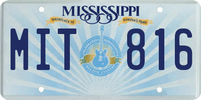 MS license plate MIT816