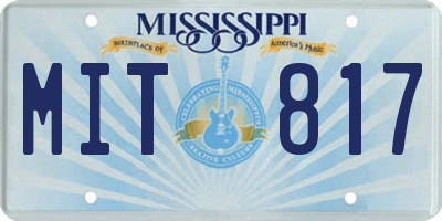 MS license plate MIT817