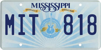 MS license plate MIT818