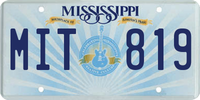 MS license plate MIT819