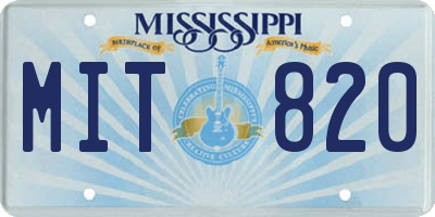 MS license plate MIT820