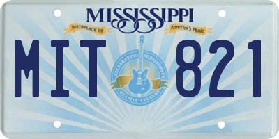 MS license plate MIT821