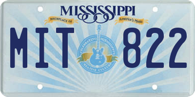 MS license plate MIT822