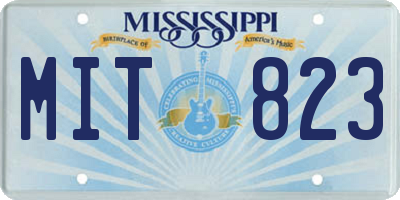 MS license plate MIT823
