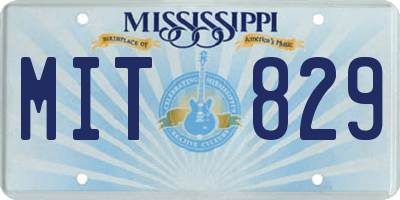 MS license plate MIT829