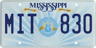 MS license plate MIT830