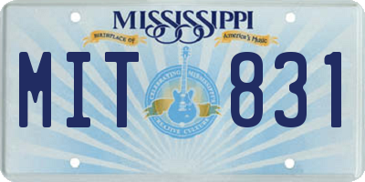 MS license plate MIT831