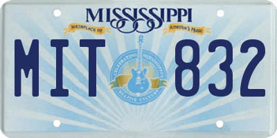 MS license plate MIT832