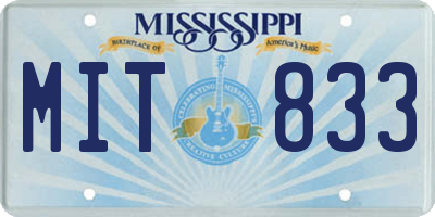 MS license plate MIT833