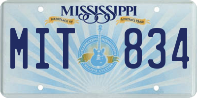 MS license plate MIT834