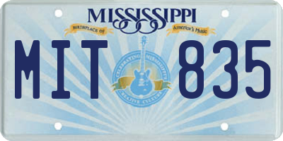 MS license plate MIT835