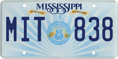 MS license plate MIT838