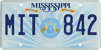 MS license plate MIT842