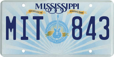MS license plate MIT843