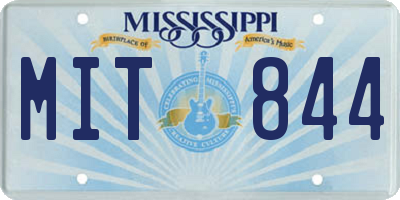 MS license plate MIT844