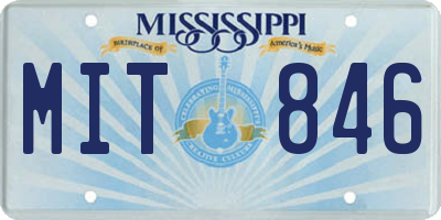 MS license plate MIT846