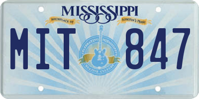 MS license plate MIT847