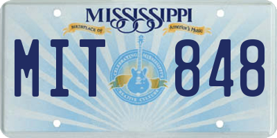 MS license plate MIT848