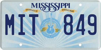 MS license plate MIT849