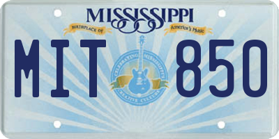 MS license plate MIT850