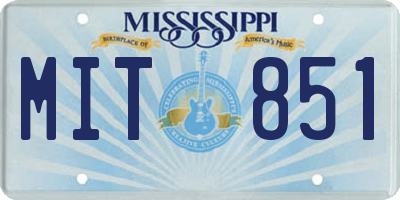 MS license plate MIT851