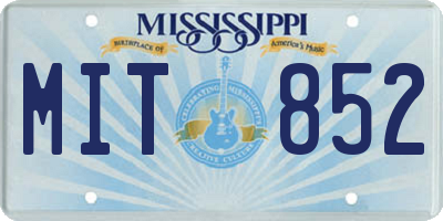 MS license plate MIT852