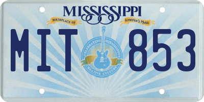 MS license plate MIT853