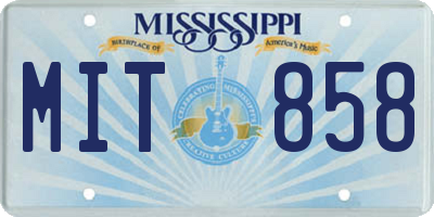 MS license plate MIT858