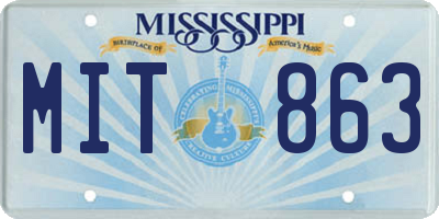 MS license plate MIT863