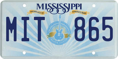 MS license plate MIT865