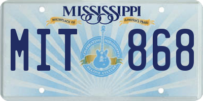 MS license plate MIT868